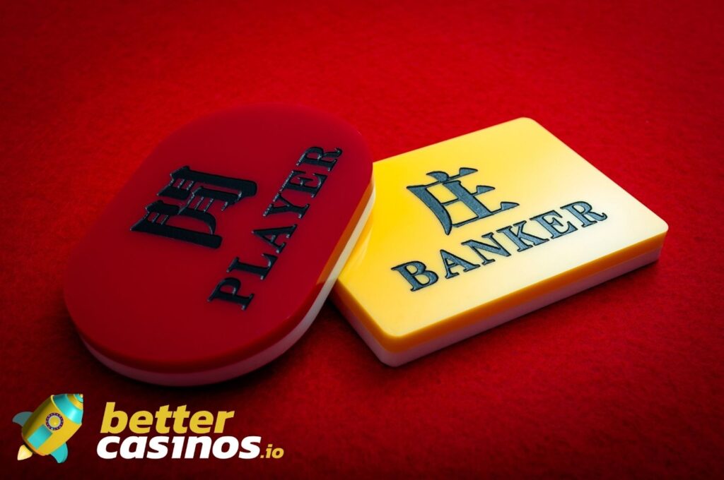 Baccarat chips of Player and Banker